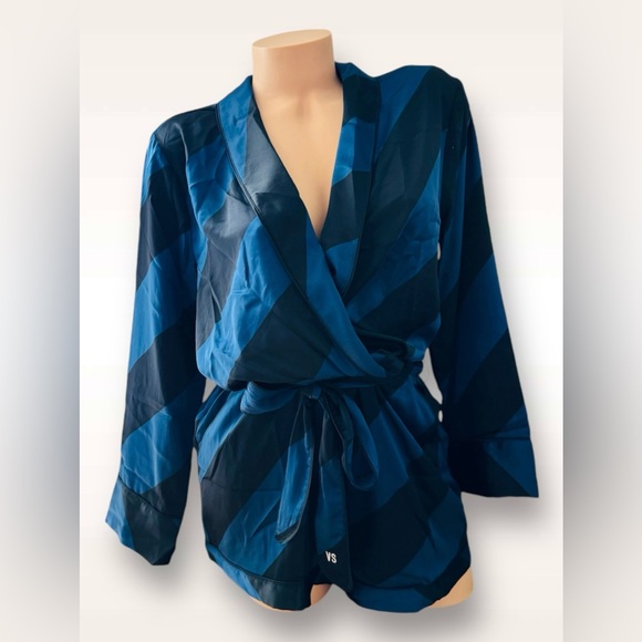 Victoria’s Secret Satin Jumpsuit Romper Sleepwear Wrap Pajama Strip M - Picture 6 of 8